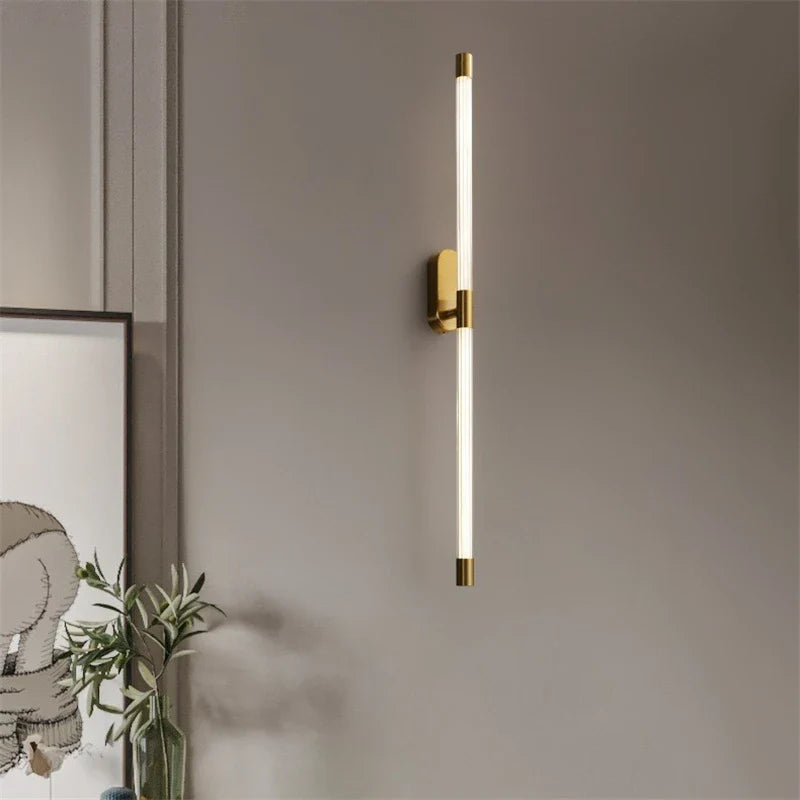 Afralia™ Gold Geometric Lines Wall Lamps for Modern Luxury Home Decor