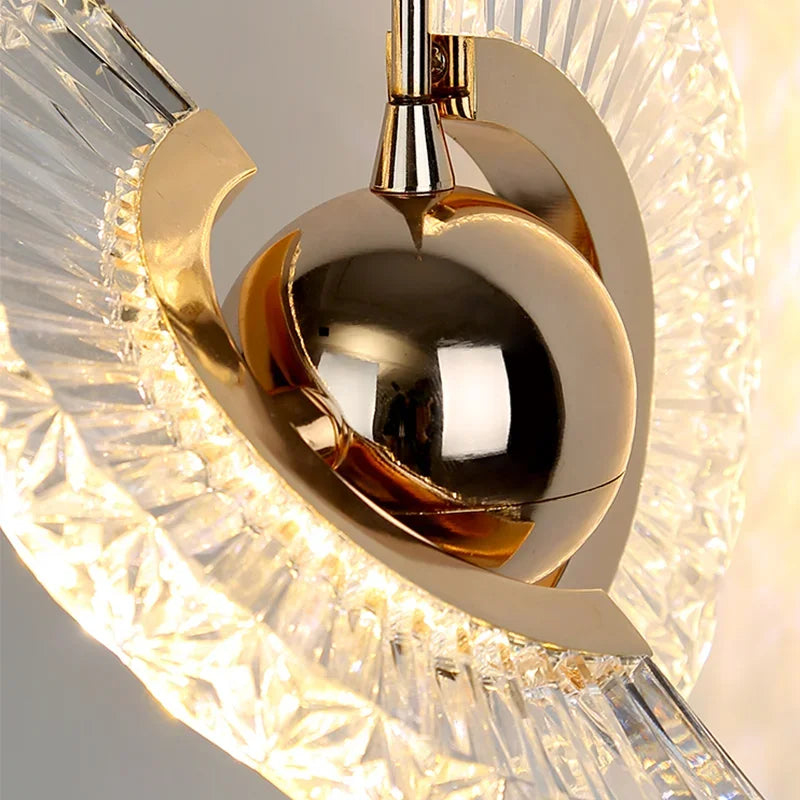 Afralia™ Rotatable Round Crystal Chandelier Ceiling Pendant LED Lights