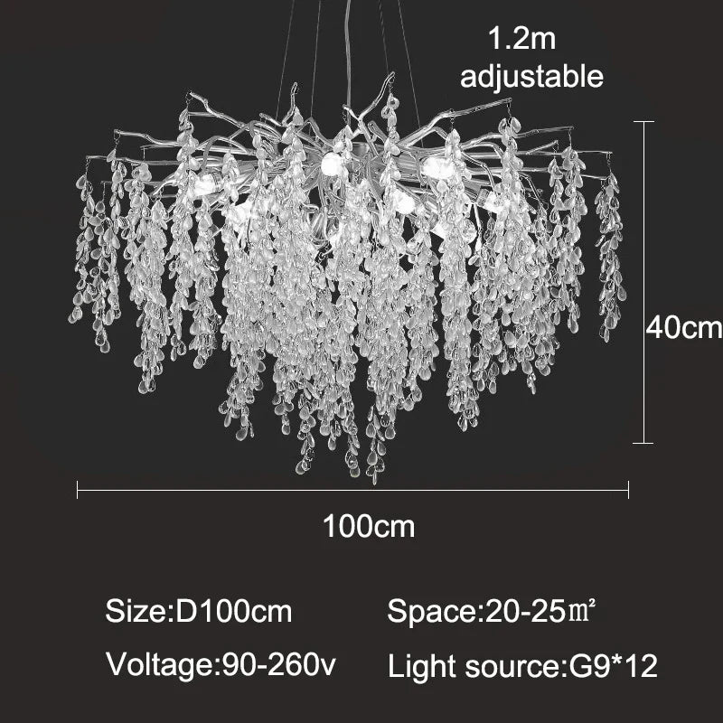 Afralia™ Luxury Crystal Chandelier LED Pendant Light for Home Decor and Lighting