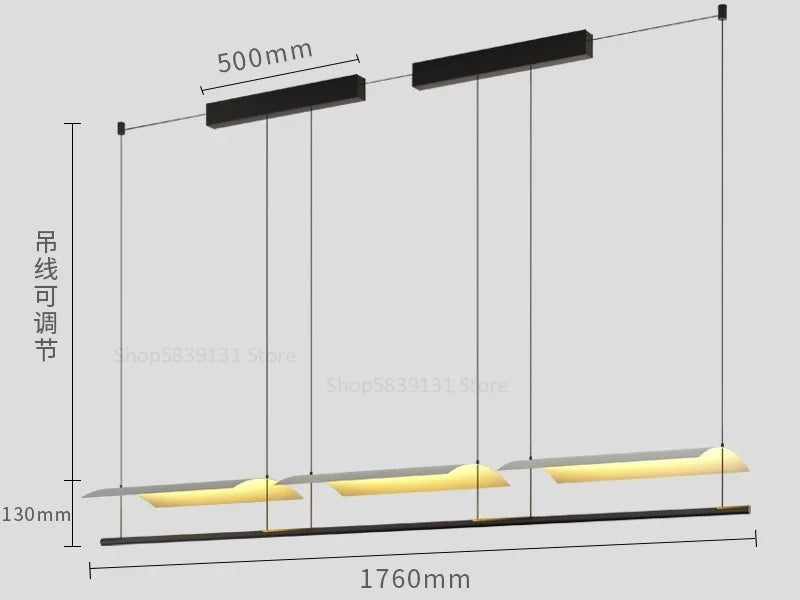 Afralia™ LED Iron Art Chandelier: Nordic Minimalist Design with Long Lights for Office