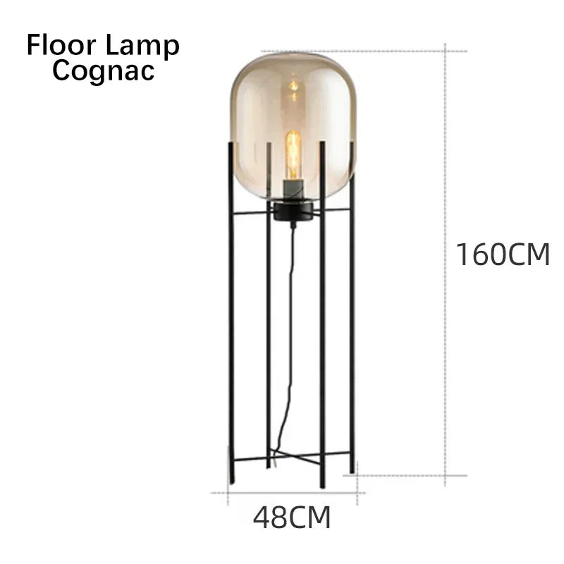 Afralia™ Modern Glass LED Floor Lamp for Living Room, Bedroom, Dining, and Home Decor