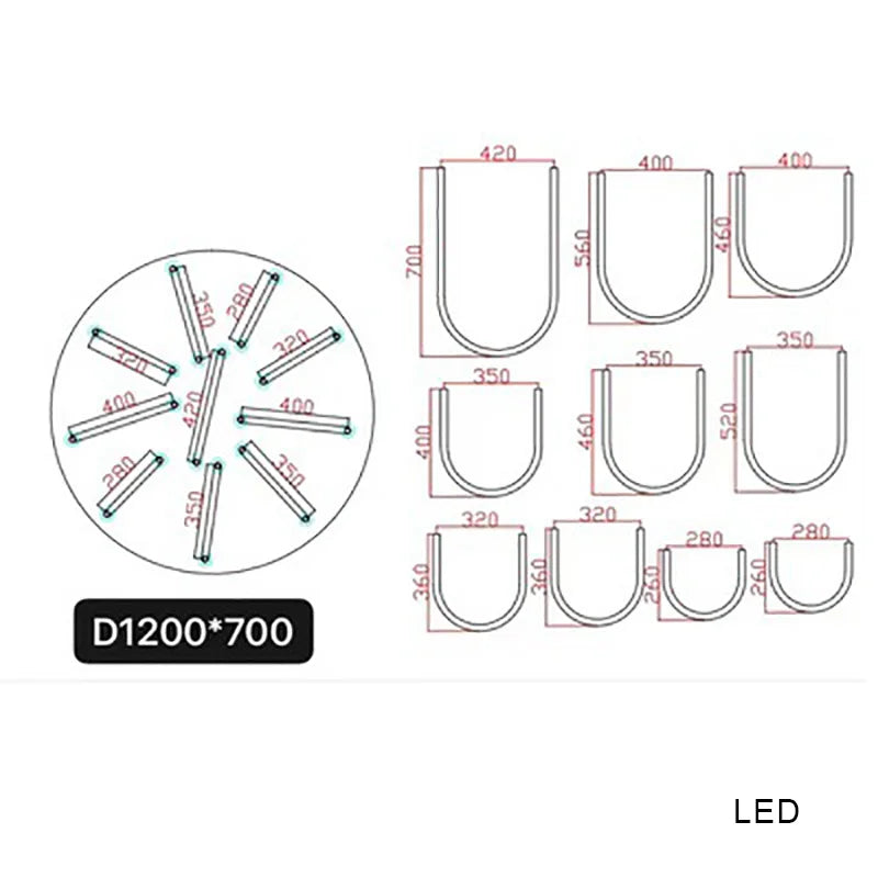 Afralia™ LED U Shape Chandelier Pendant Lamp Dimmable Ceiling Light