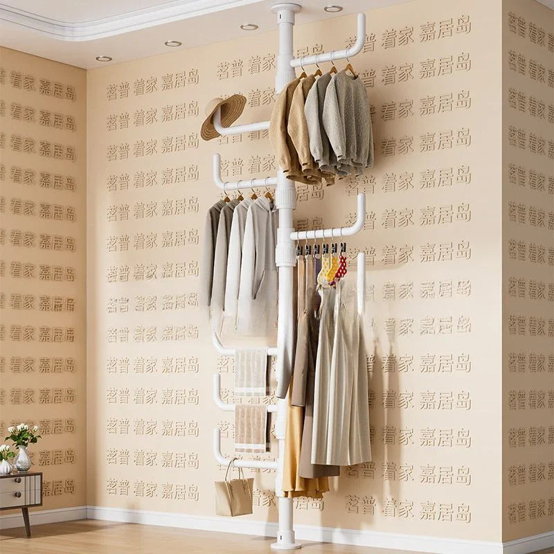 Afralia™ Clothing Storage Hanging Rail Coat Rack for Bedroom and Living Room