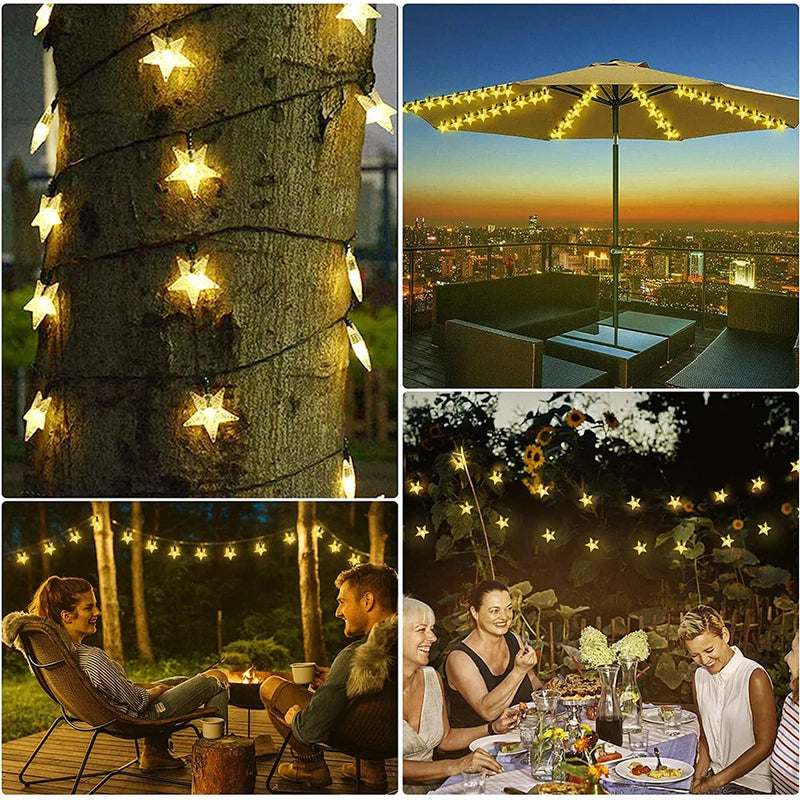 Afralia™ Solar Star String Lights: Twinkle Fairy Garland for Outdoor Decor