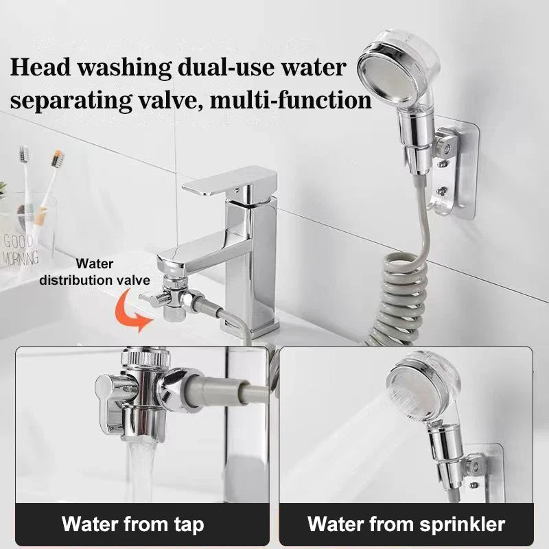 Afralia™ Hair Salon Shampoo Adapter Shower Head | High Pressure Water Saving Anion Filter