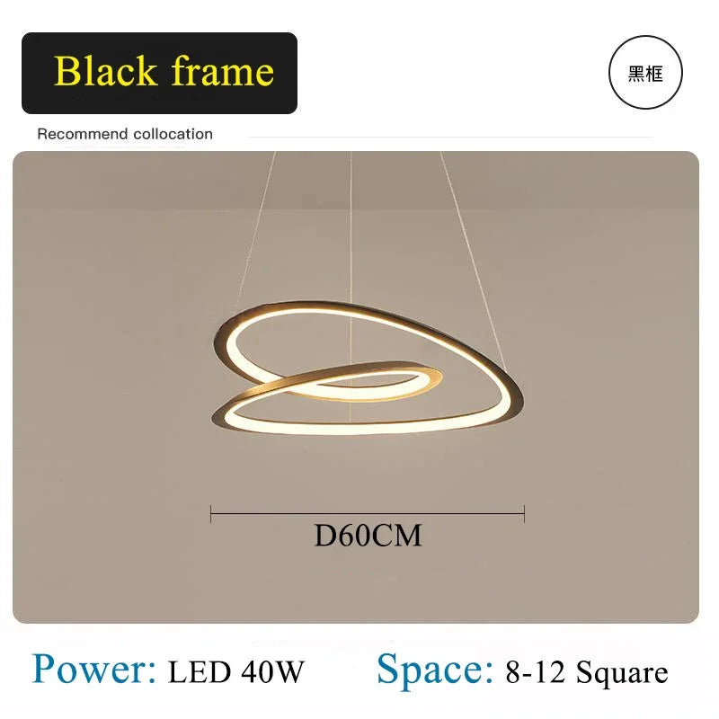 Afralia™ White LED Round Chandelier Modern Pendant Lamp for Living Dining Bedroom