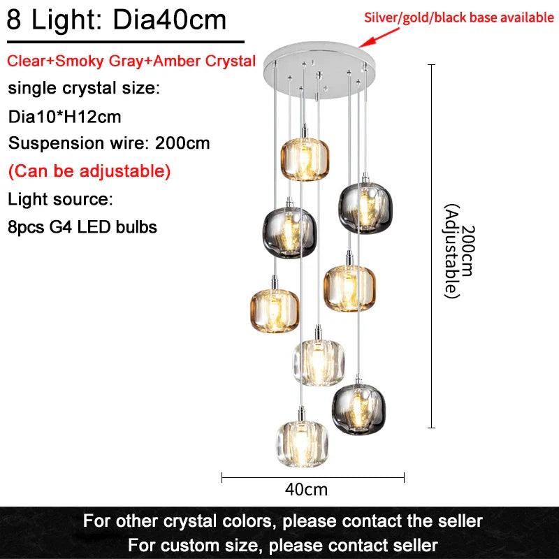 Afralia™ Crystal LED Ceiling Chandelier for Living Room, Bedroom, Dining, and Kitchen