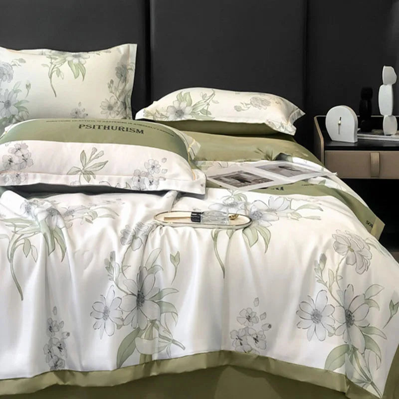 Afralia™ Tie-Dye Floral Satin Blanket Comforter: Super Soft Cooling Quilt for Bedding