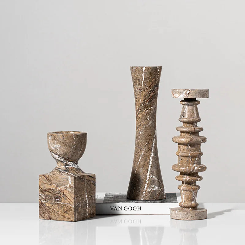 Marble Candle Holder by Afralia™: Vintage Decor for Wedding & Christmas