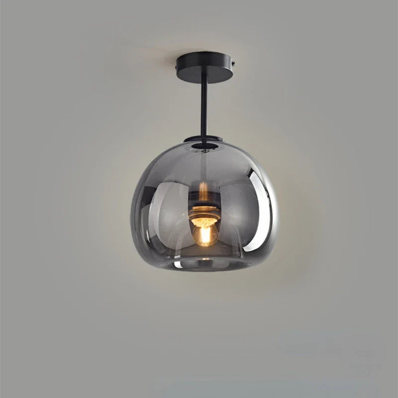 Afralia™ Nordic Grey Glass Chandelier Ceiling Lamp