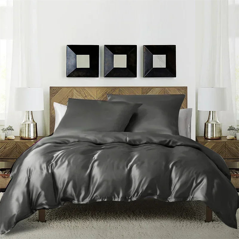 Afralia™ Satin Duvet Cover Set: Luxurious Silky Bedding for Queen/King/Twin - Soft & Skin-friendly