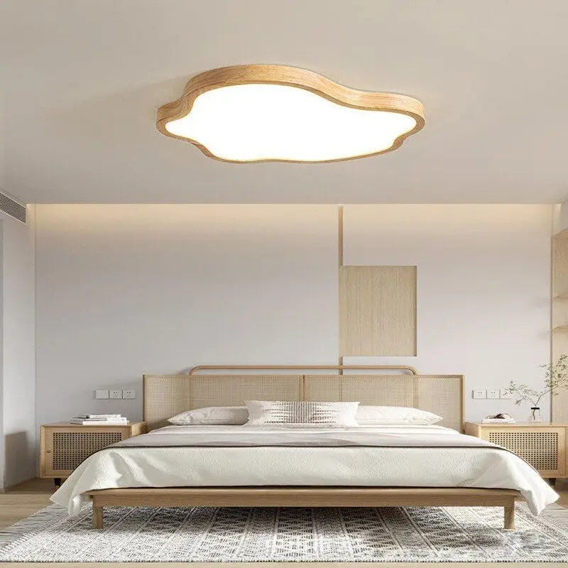 Afralia™ Nordic Wooden Ceiling Light: Modern Cloud Lamps for Bedroom, Living Room, Hall, Hotel