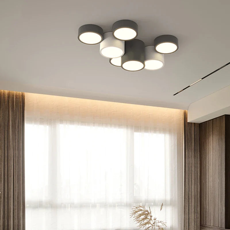 Afralia™ Geometric Chandelier: Minimalist Modern Luxe Black White Bedroom Lamp
