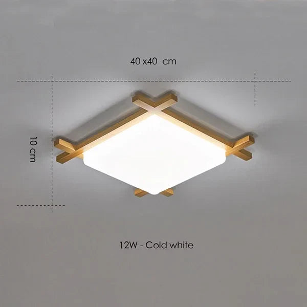 Afralia™ Wood Flush Mount Ceiling Light for Living Room Bedroom