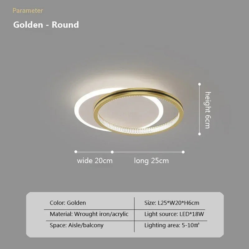 Afralia™ Crystal LED Ceiling Lights for Elegant Home Entrance with Minimalist Design