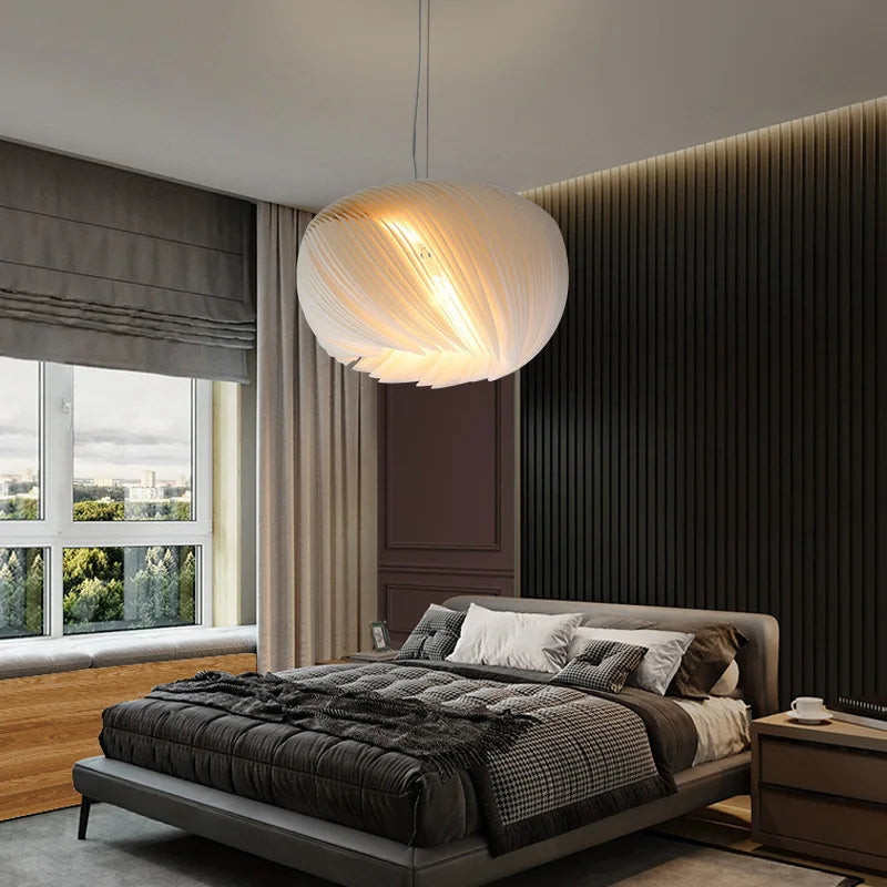 Afralia™ Modern White Acrylic Chandelier for Restaurant Coffee Room Bedroom Art Lighting