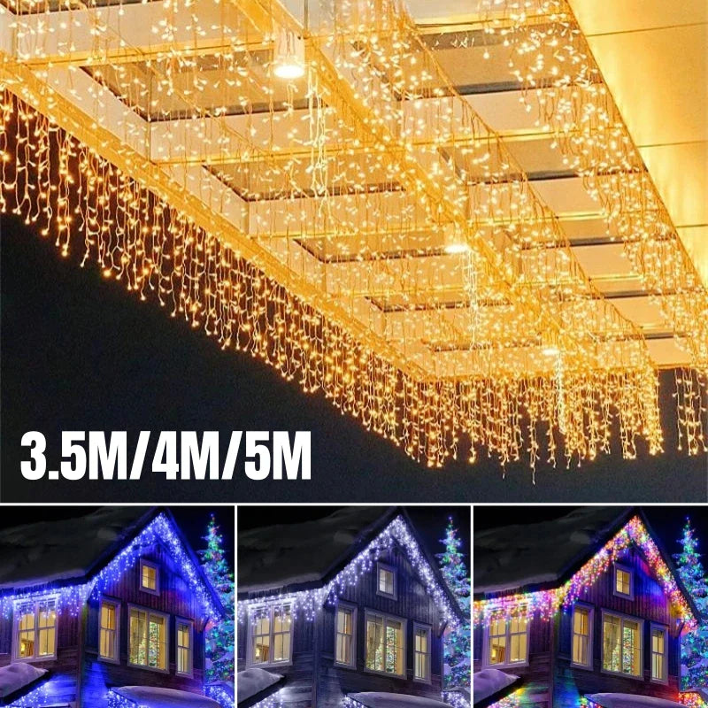 Afralia™ Icicle LED String Lights: Festive Outdoor Christmas Decoration for Party, Patio, Garden