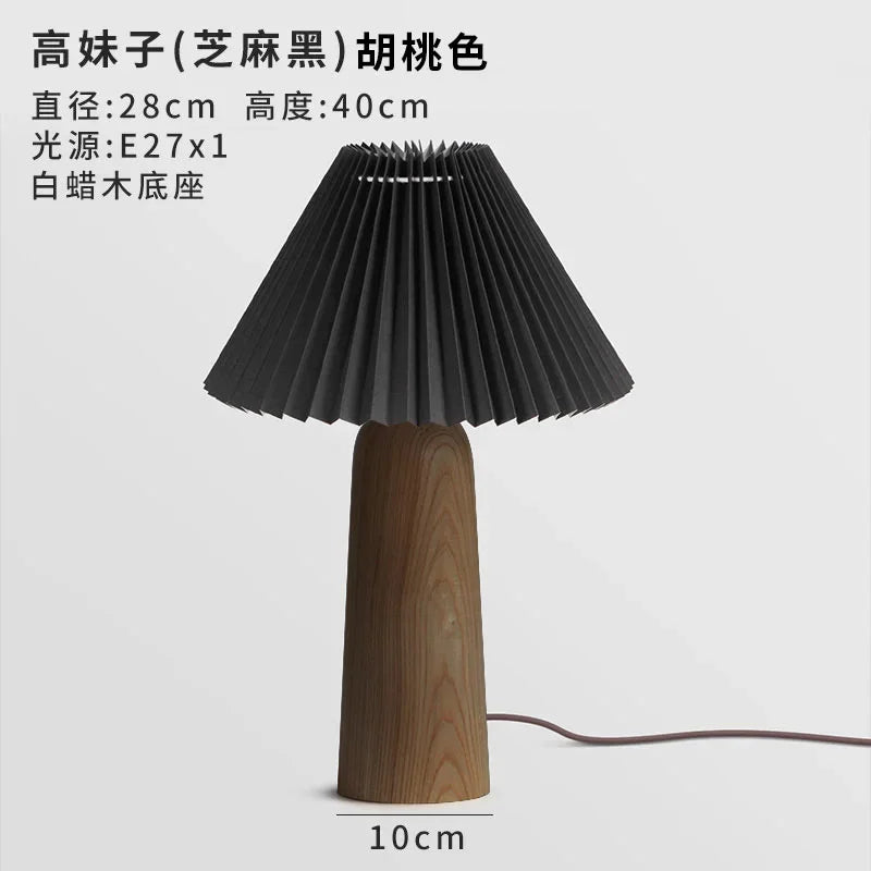 Afralia™ Mushroom Table Lamp LED Solid Wood Desk Light for Romantic Bedroom Decor