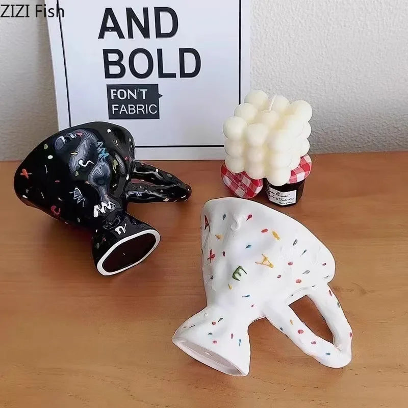 Afralia™ Colorful Icing Suger Decorative Ceramic Mug for Dining Table and Coffee