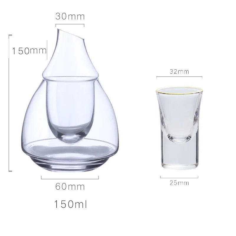 Afralia™ Glass Wine Pot Transparent Sake Ice Jug Decanter Whiskey Dispenser