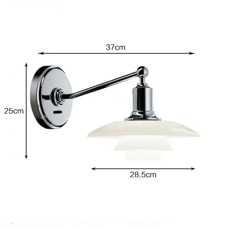 Afralia™ Glass Wall Sconce Light for Bedroom with Replaceable E27 Bulb