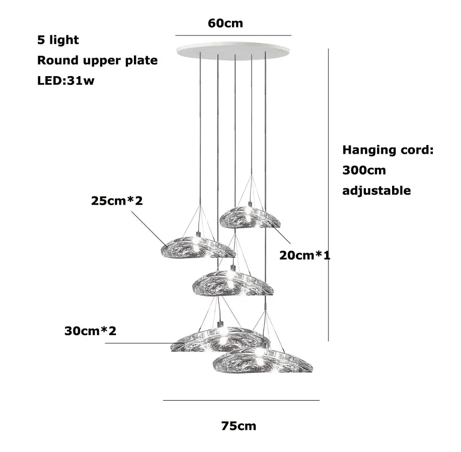 Afralia™ Manta Crystal Pendant Lamp: Italian Design UFO Luxury Light for Dining Room & Bedroom