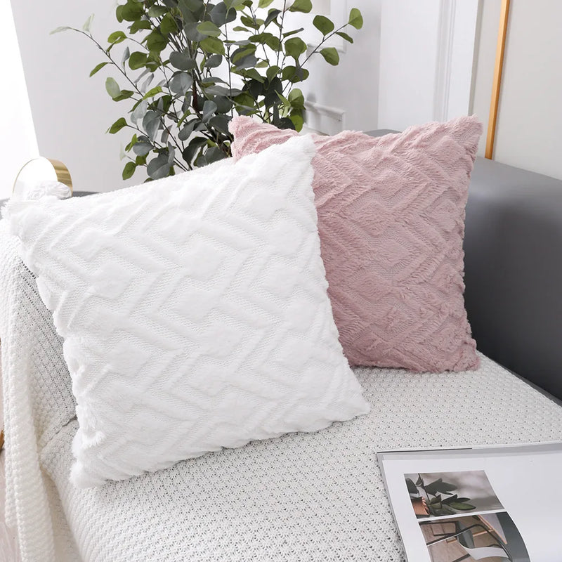 Afralia™ Geometric Soft Cushion Cover 45x45cm - Simple Stylish Home Decor for Sofa & Living Room