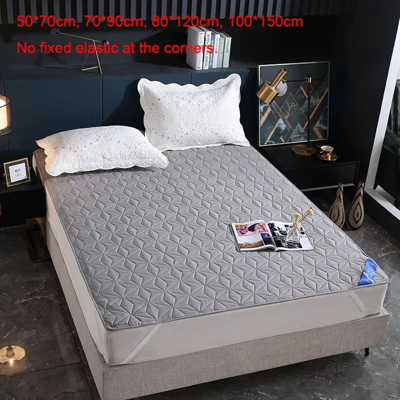 Afralia™ Quilted Waterproof Bed Pad Protector: Non-slip, Skin-friendly for Elderly & Children