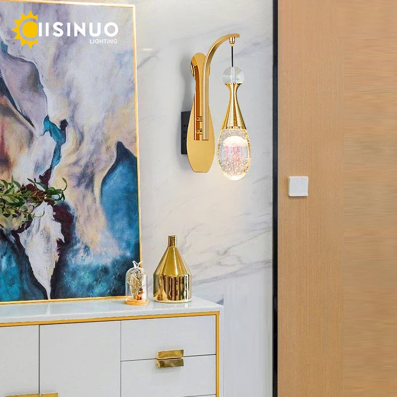 Afralia™ Crystal LED Wall Sconce for Elegant Home Décor