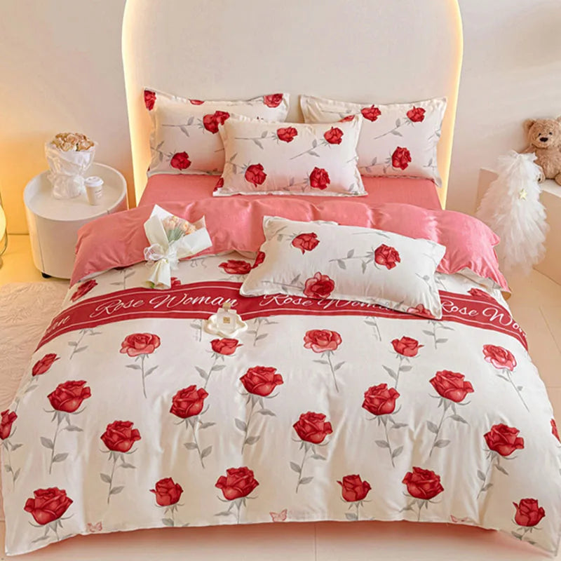 Afralia™ Romantic Flower Soft Bedding Set: Cozy & Breathable Comforter for Spring & Summer