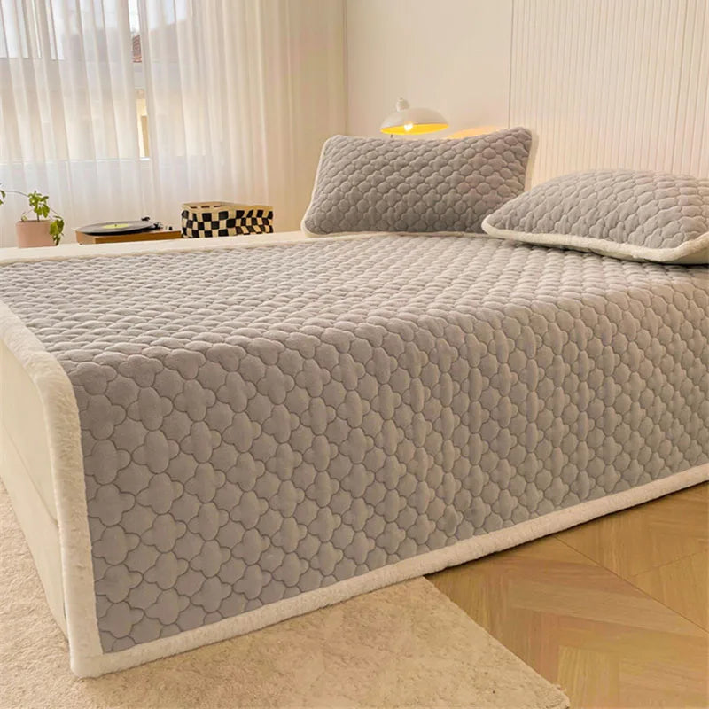 Afralia™ Antibacterial Milk Velvet Mattress, Thick & Warm with Anti-Slip Straps