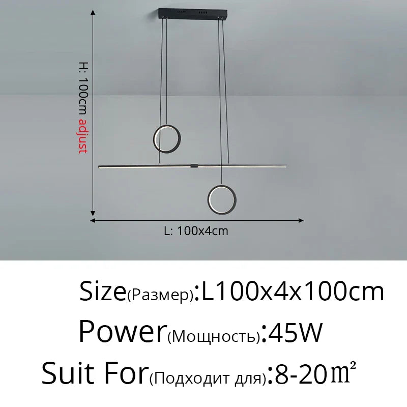 Afralia™ LED Ceiling Chandelier: Modern Minimalist Kitchen Dining Table Lighting