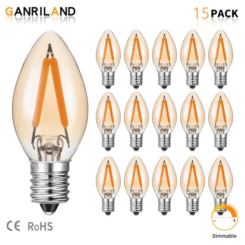 Afralia™ 1W LED Filament Edison Candle Light Bulb 2200K Dimmable Gold Glass