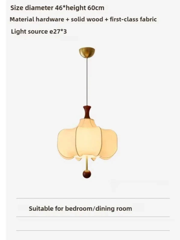 Afralia™ Retro Silk Pendant Light for Home Decor and Dining Room Lighting