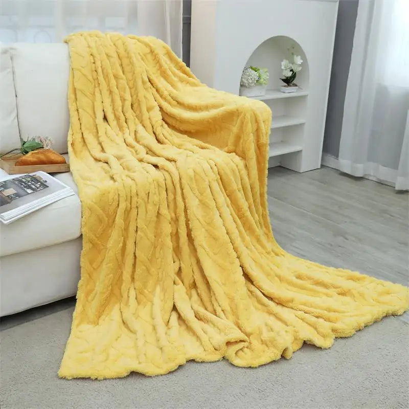 Luxury Jacquard Coral Fleece Blanket by Afralia™