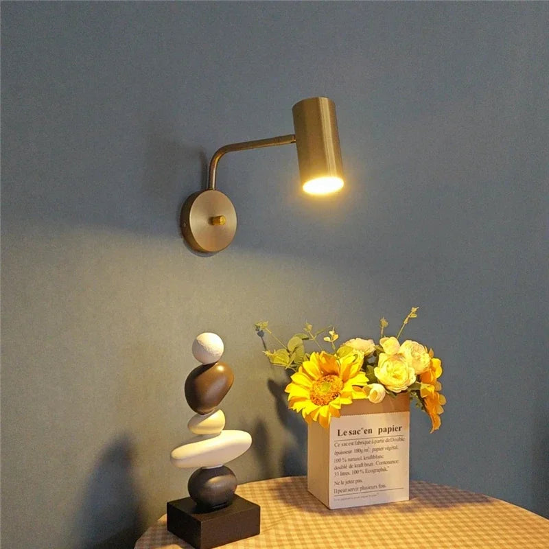 Afralia™ LED Rotatable Wall Lamps Black Gold White Sconce
