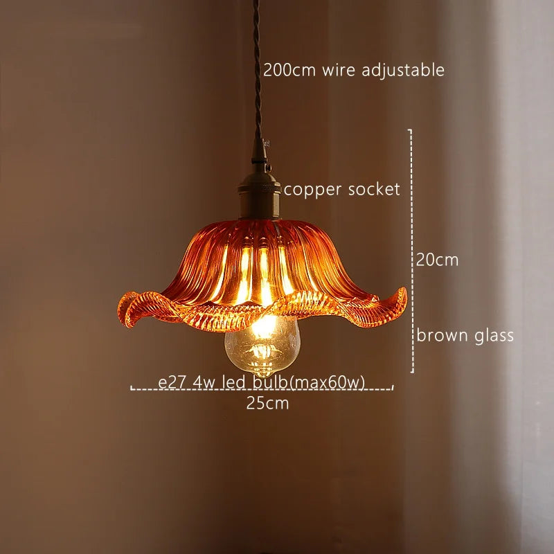 Afralia™ Green Stripe Glass Pendant Lamp Fixture for Home Decor & Kitchen Lighting