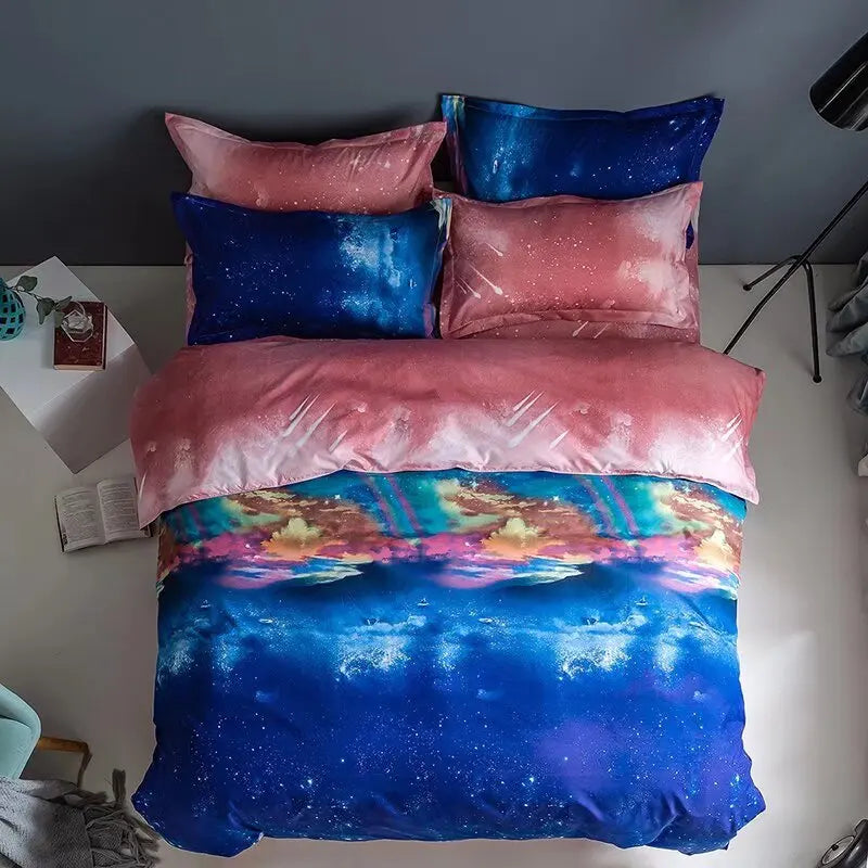 Afralia™ Romantic Starry 3D Printed Duvet Cover Set for Single Double Bed