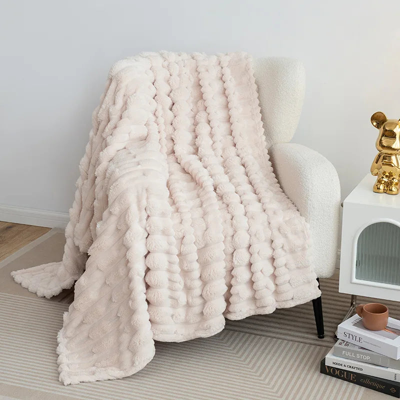 Afralia™ Faux Bamboo Knot Velvet Blanket: Soft, Cozy, All-Season Flannel Throw & Shawl