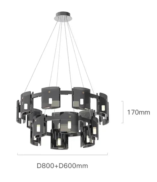 Afralia™ Smoky Glass Chandelier Lighting for Modern Room Decor