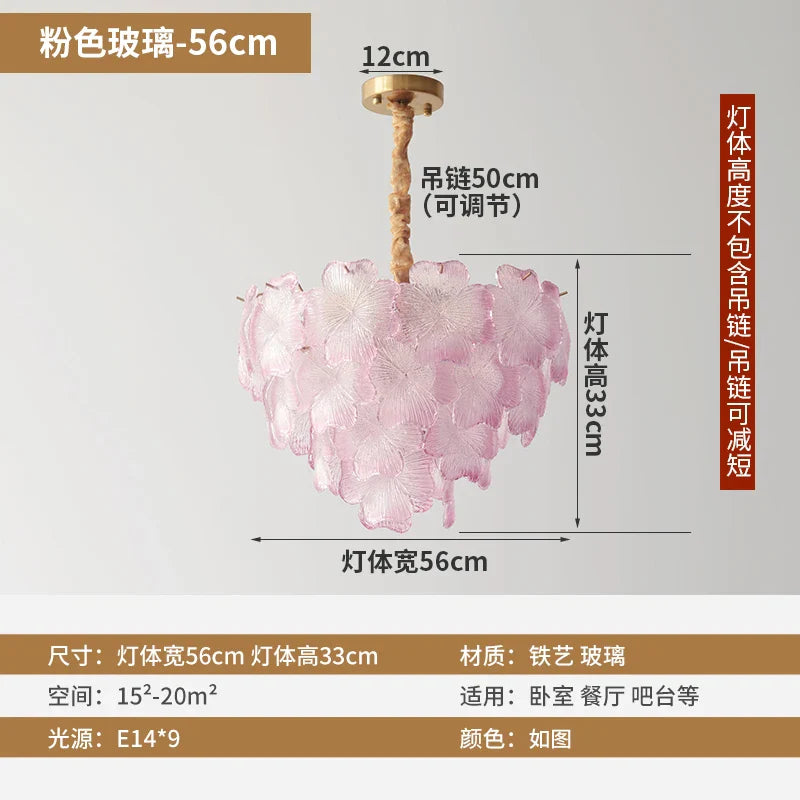 Afralia™ Crystal Glass Flower Chandelier - Modern French Style for Living Room, Bedroom, Dining Room