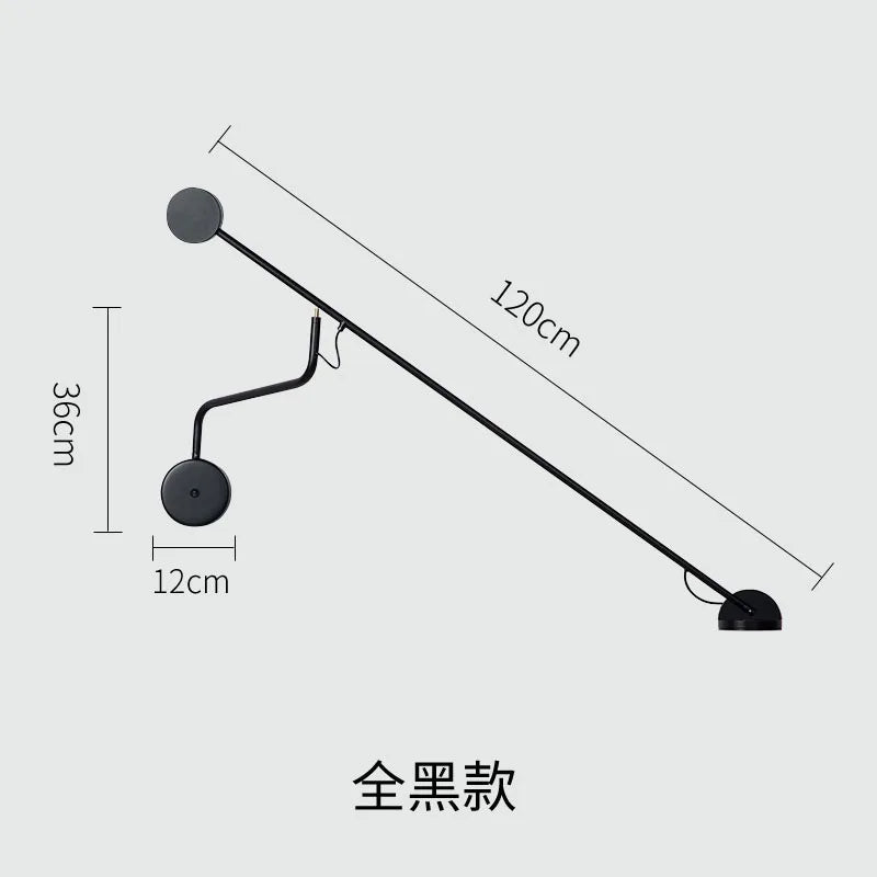Afralia™ Modern Industrial LED Wall Sconce - Adjustable Long Arm Rotatable Lamp