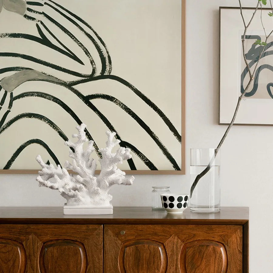 Afralia™ Resin Coral Flower Decor Figurines Home Decoration Handicrafts