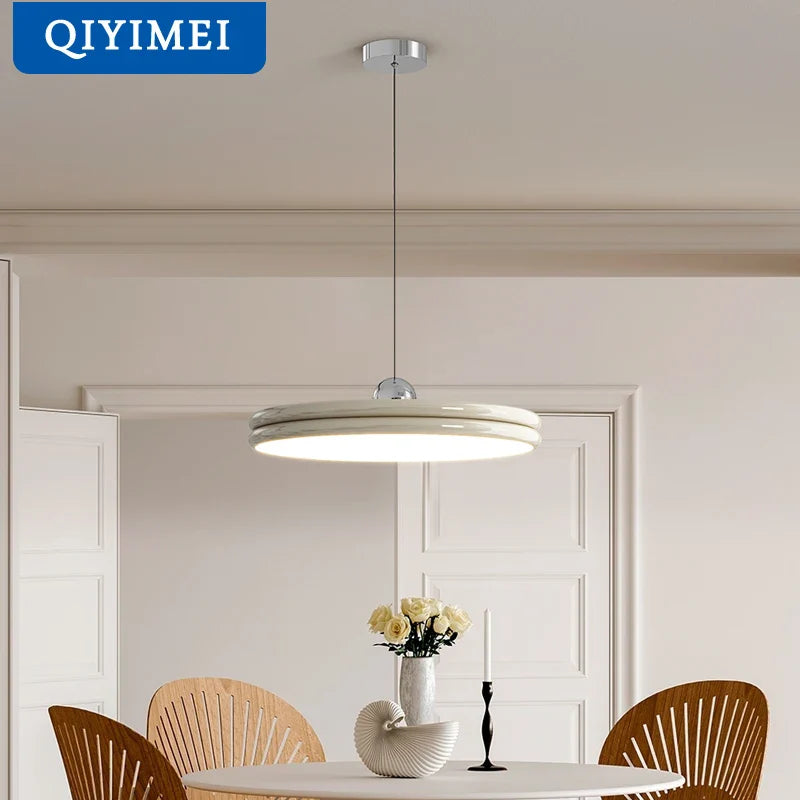 Afralia™ Round Island Chandelier: Modern LED Pendant Lights for Dining Table and Home Decor