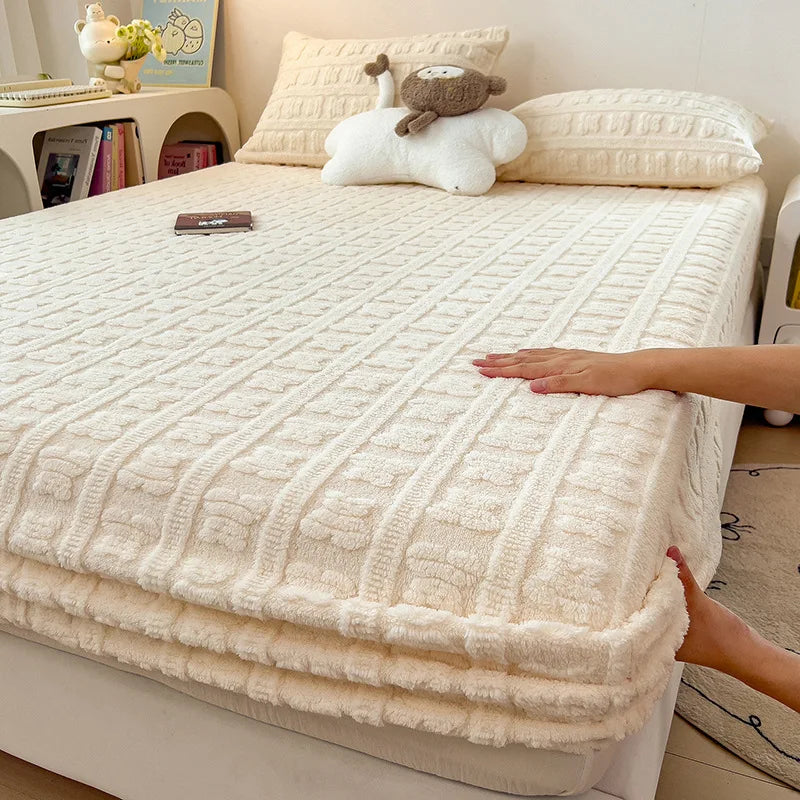 Afralia™ Taffeta Jacquard Bear Fitted Mattress Cover Queen Protector