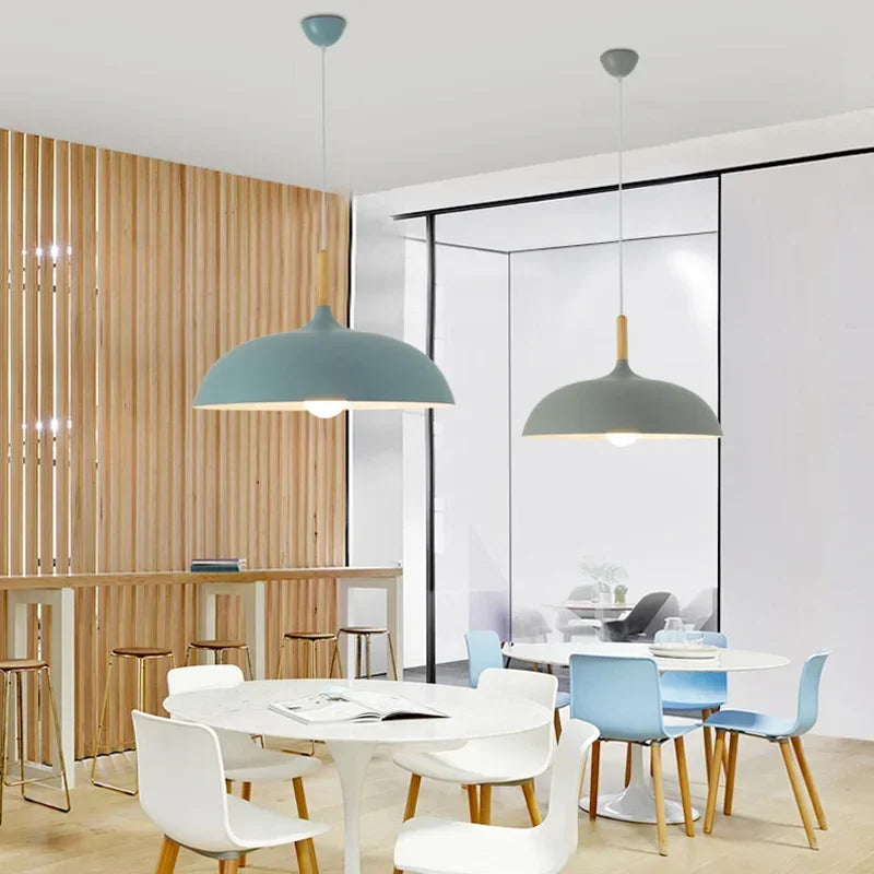 Afralia™ Minimalist Wooden & Aluminum Pendant Lamp for Living Room, Bedroom, Study & Corridor