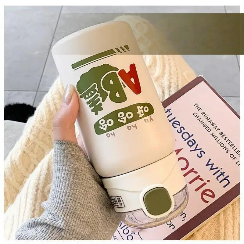 Afralia™ Cute Straw Thermos Cup for Girls - High-End Portable Water Cup for Children