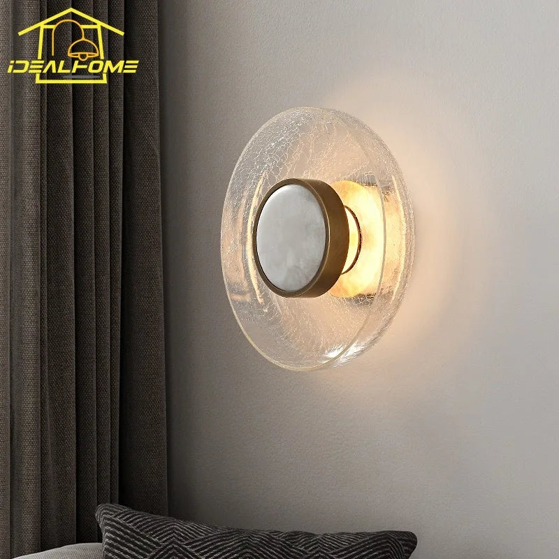 Afralia™ Cracked Glass LED Wall Lamp Modern Minimalist Design for Home Decor