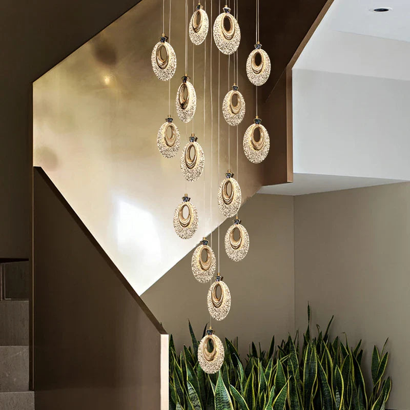 Afralia™ Oval Chandelier: Modern Nordic Villa Stairway Creative Lighting