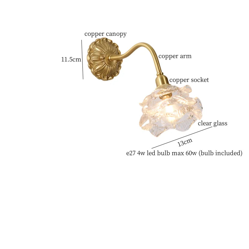 Afralia™ Glass LED Wall Light for Living Room Stair Loft Bathroom Mirror Bedside